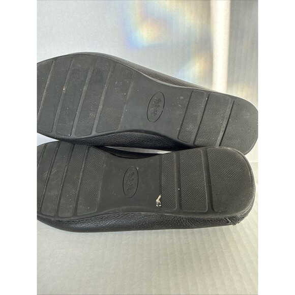 COACH Loafers w/ Metal Logo Accent- Olive Pebble Grain Leather Black Sz 9 - Picture 8 of 11